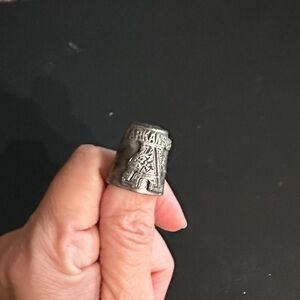 Vintage Arkansas State Souvenir Thimble Pewter Metal 50 State Collectible